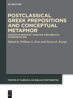 cover image of Postclassical Greek Prepositions and Conceptual Metaphor